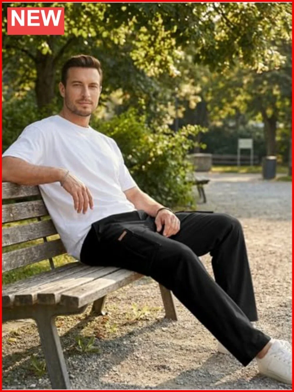 Men's Cargo Joggers with Multi Pockets Stretch Drawstring Sweatpants